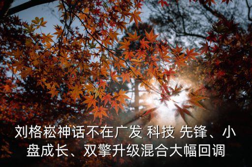 劉格崧神話不在廣發(fā) 科技 先鋒、小盤成長(zhǎng)、雙擎升級(jí)混合大幅回調(diào)