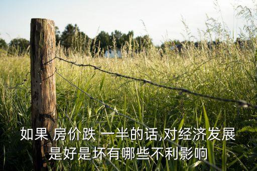 如果 房價跌 一半的話,對經濟發(fā)展是好是壞有哪些不利影響