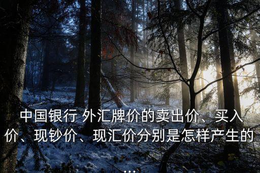  中國銀行 外匯牌價(jià)的賣出價(jià)、買入價(jià)、現(xiàn)鈔價(jià)、現(xiàn)匯價(jià)分別是怎樣產(chǎn)生的...