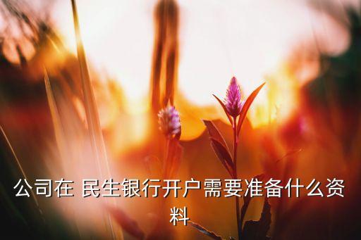 民生銀行對公賬戶預約