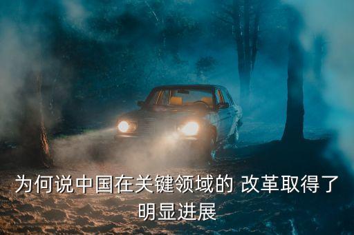 為何說(shuō)中國(guó)在關(guān)鍵領(lǐng)域的 改革取得了明顯進(jìn)展