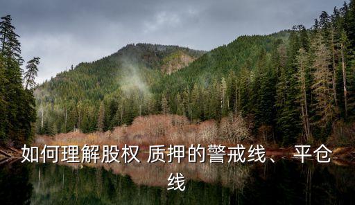 如何理解股權(quán) 質(zhì)押的警戒線、 平倉線