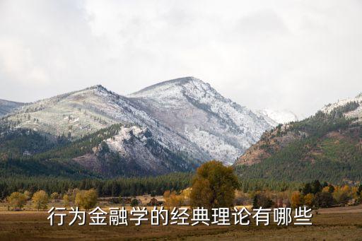 行為金融學的經(jīng)典理論有哪些
