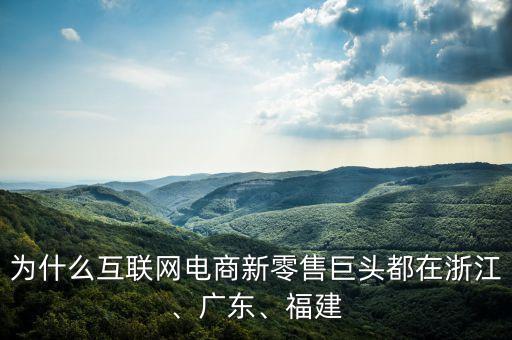 為什么互聯(lián)網(wǎng)電商新零售巨頭都在浙江、廣東、福建