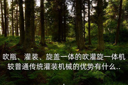 吹瓶、灌裝、旋蓋一體的吹灌旋一體機(jī)較普通傳統(tǒng)灌裝機(jī)械的優(yōu)勢有什么...