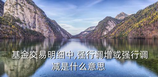 基金交易明細中,強行調增或強行調減是什么意思