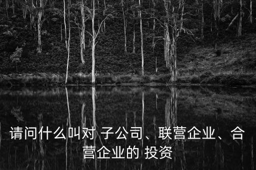 請問什么叫對 子公司、聯(lián)營企業(yè)、合營企業(yè)的 投資