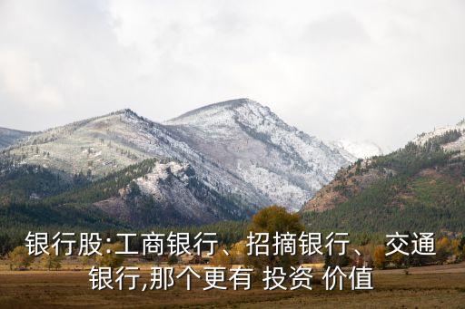 銀行股:工商銀行、招摘銀行、 交通銀行,那個(gè)更有 投資 價(jià)值