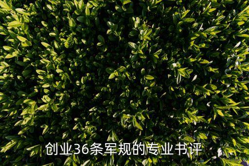 創(chuàng)業(yè)36條軍規(guī)的專(zhuān)業(yè)書(shū)評(píng)
