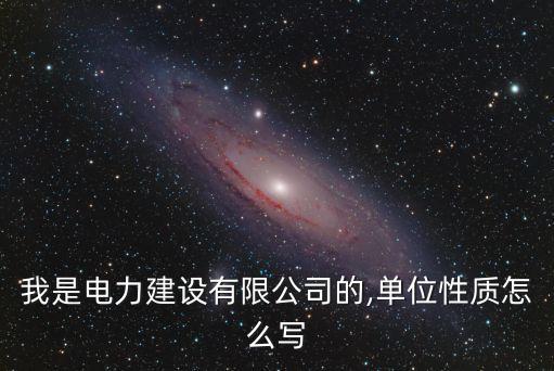 我是電力建設有限公司的,單位性質(zhì)怎么寫