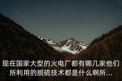 現(xiàn)在國家大型的火電廠都有哪幾家他們所利用的脫硫技術都是什么啊所...