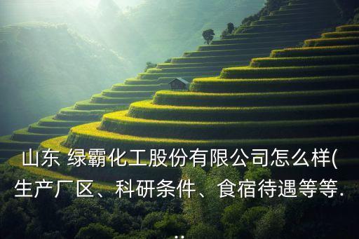 山東 綠霸化工股份有限公司怎么樣(生產(chǎn)廠區(qū)、科研條件、食宿待遇等等...