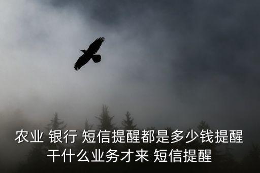 農(nóng)業(yè) 銀行 短信提醒都是多少錢提醒干什么業(yè)務才來 短信提醒