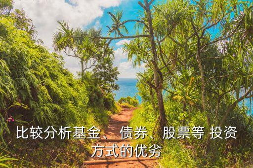 比較分析基金、 債券、股票等 投資方式的優(yōu)劣