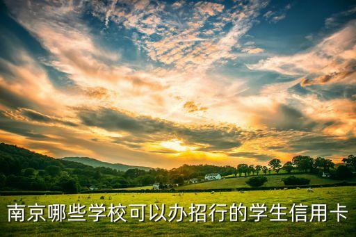 南京哪些學?？梢赞k招行的學生信用卡