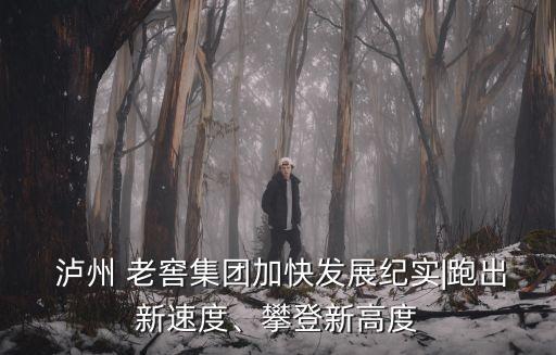  瀘州 老窖集團加快發(fā)展紀(jì)實|跑出新速度、攀登新高度