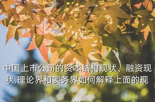 中國上市公司的資本結(jié)構(gòu)現(xiàn)狀、融資現(xiàn)狀,理論界和實(shí)務(wù)界如何解釋上面的現(xiàn)...