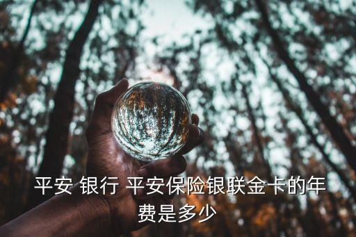  平安 銀行 平安保險銀聯金卡的年費是多少