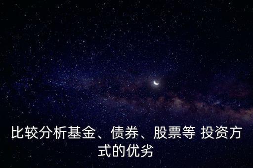 比較分析基金、債券、股票等 投資方式的優(yōu)劣