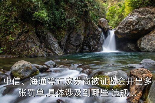 中信、海通等五家券商被證監(jiān)會(huì)開出多張罰單,具體涉及到哪些 違規(guī)...