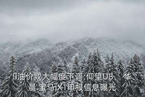 ?油價(jià)或大幅度下調(diào);仰望U8、 華晨 寶馬iX1申報(bào)信息曝光