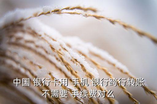 中國 銀行卡用 手機(jī) 銀行跨行轉(zhuǎn)賬不需要 手續(xù)費(fèi)對(duì)么