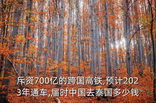 斥資700億的跨國高鐵,預(yù)計(jì)2023年通車,屆時(shí)中國去泰國多少錢