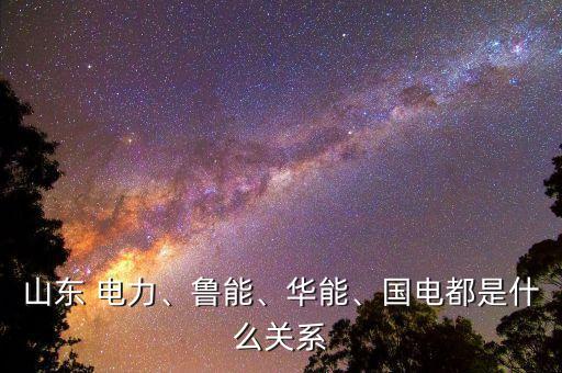 山東 電力、魯能、華能、國電都是什么關系