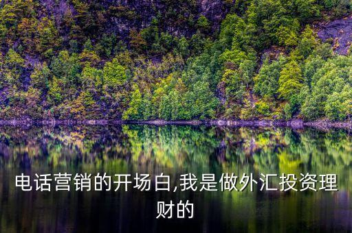 電話營(yíng)銷(xiāo)的開(kāi)場(chǎng)白,我是做外匯投資理財(cái)?shù)? class=