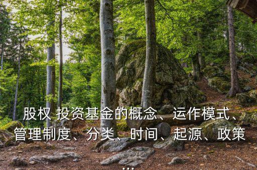  股權(quán) 投資基金的概念、運作模式、 管理制度、分類、時間、起源、政策...