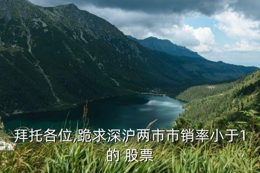 拜托各位,跪求深滬兩市市銷(xiāo)率小于1的 股票