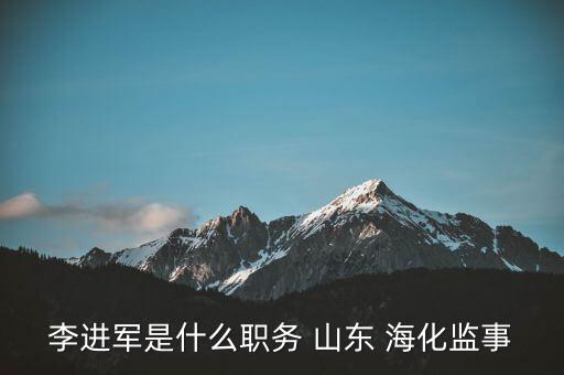 李進軍是什么職務(wù) 山東 ?；O(jiān)事
