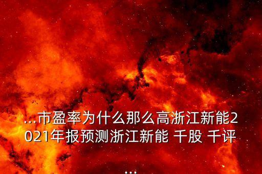 ...市盈率為什么那么高浙江新能2021年報(bào)預(yù)測浙江新能 千股 千評...