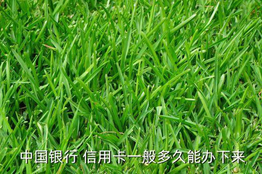  中國(guó)銀行 信用卡一般多久能辦下來(lái)