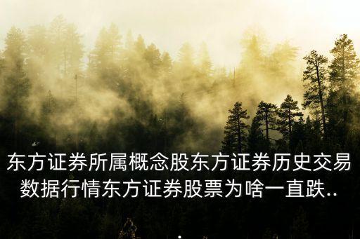 東方證券所屬概念股東方證券歷史交易數據行情東方證券股票為啥一直跌...