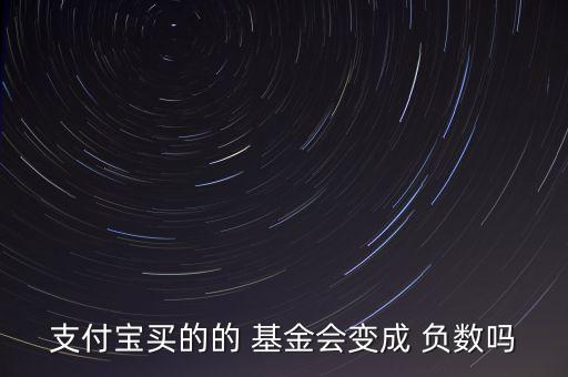 支付寶買的的 基金會變成 負(fù)數(shù)嗎