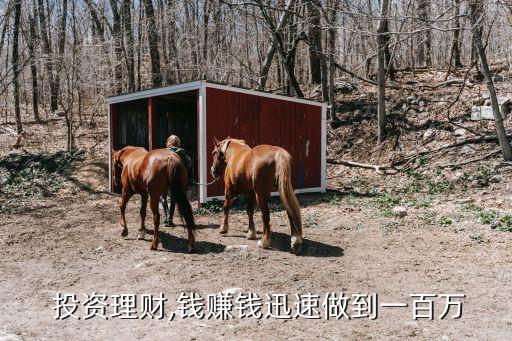  投資理財(cái),錢賺錢迅速做到一百萬(wàn)