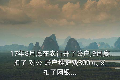農(nóng)業(yè)銀行對(duì)公賬戶(hù)費(fèi)用