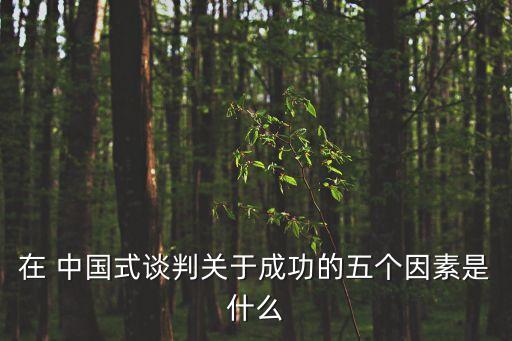 在 中國(guó)式談判關(guān)于成功的五個(gè)因素是什么