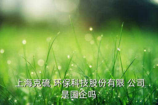  上海克硫 環(huán)?？萍脊煞萦邢?公司是國企嗎