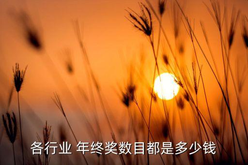 各行業(yè) 年終獎數目都是多少錢