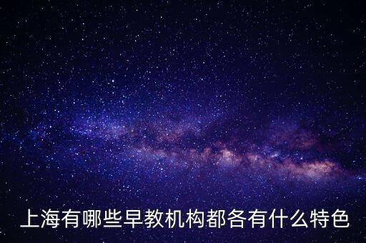  上海有哪些早教機構(gòu)都各有什么特色