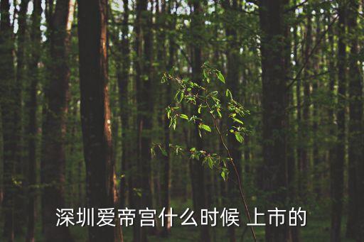 深圳愛(ài)帝宮什么時(shí)候 上市的