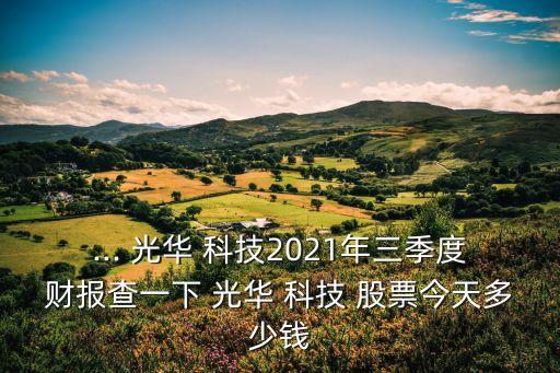 ... 光華 科技2021年三季度財(cái)報查一下 光華 科技 股票今天多少錢