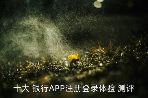十大 銀行APP注冊登錄體驗(yàn) 測評(píng)