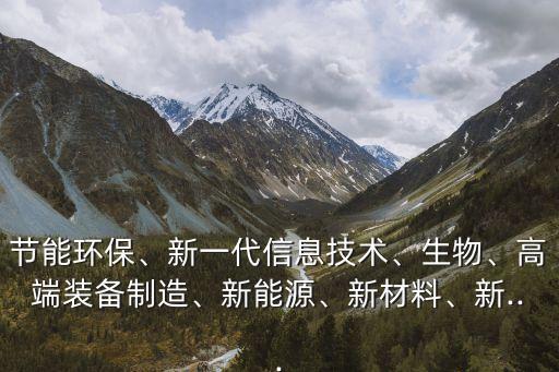 節(jié)能環(huán)保、新一代信息技術(shù)、生物、高端裝備制造、新能源、新材料、新...
