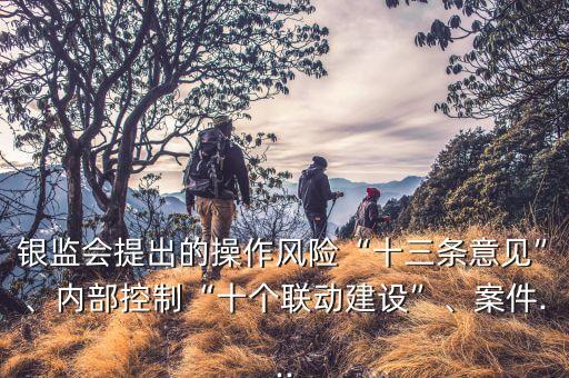 銀監(jiān)會提出的操作風(fēng)險“十三條意見”、內(nèi)部控制“十個聯(lián)動建設(shè)”、案件...