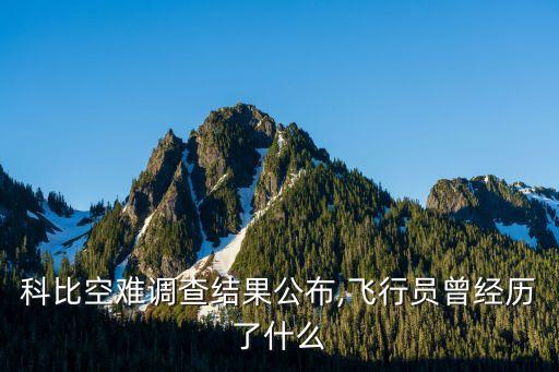 科比空難調查結果公布,飛行員曾經歷了什么