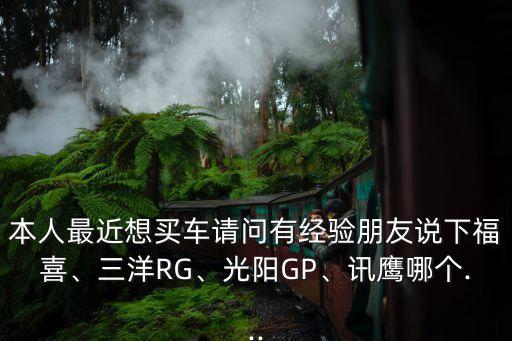 本人最近想買車請問有經(jīng)驗朋友說下福喜、三洋RG、光陽GP、訊鷹哪個...