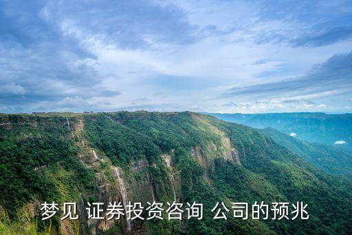 夢(mèng)見(jiàn) 證券投資咨詢(xún) 公司的預(yù)兆